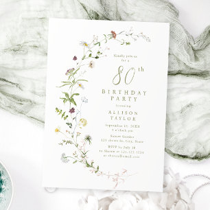 Convites Qualquer sábio Rustic Boho 80 Aniversário Rustic B