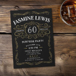 Convites Qualquer Whiskey de idade temia surpresa 60 anos<br><div class="desc">Inspirado pelo clássico rótulo de uísque,  esta diversão em preto e ouro envelhecida até à perfeição é excelente para 30,  40º,  50º,  60º,  70,  80,  90 ou qualquer festa de aniversário etária,  festa surpresa ou qualquer outra ocasião! Personalize-o com o seu próprio texto e informações da festa.</div>