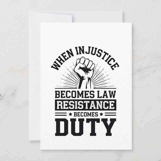 Convites Quando A Injustiça Se Torna Resistência À Lei Torn (Frente)