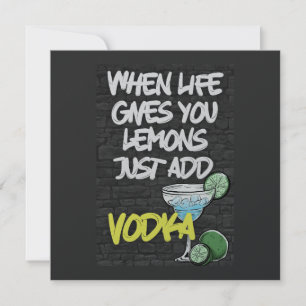 Convites Quando a vida te dá limão, adicione VODKA! Engraça