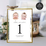 Convites Quando Éramos Idosos Fotos Da Mesa De Casamento<br><div class="desc">Quando Éramos Idade Fotos Da Mesa De Casamento. Disponível digitalmente e impresso. Um design minimalista com "Quando estávamos" em um script de estilo de escrita manual definido e o número da sua tabela abaixo. Personalize facilmente o número, substitua as imagens de amostra por suas próprias imagens para essa idade, que...</div>