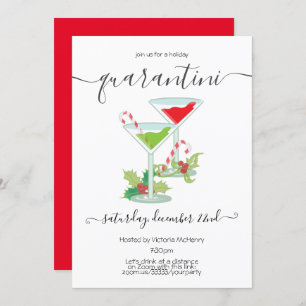Convites Quarantini Mistletoe e Martinis Holiday Party