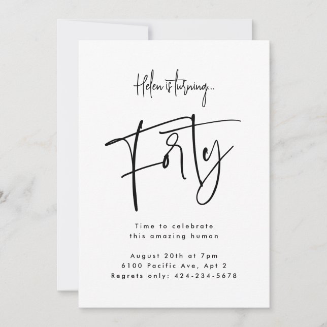 Convites Quarenta (Frente)