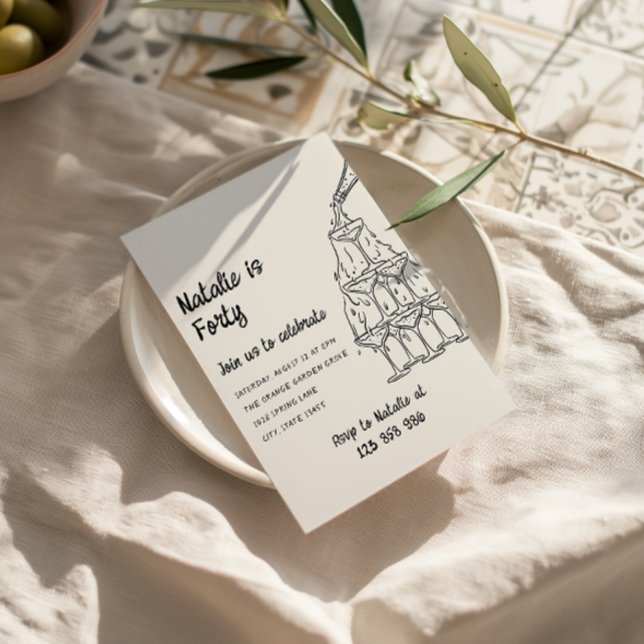 Convites Quarenta aniversário de 40 anos de torre de champa (Criador carregado)