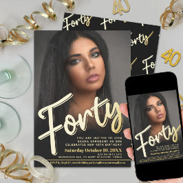 Convites Quarenta aniversário de 40 anos do script de foto 