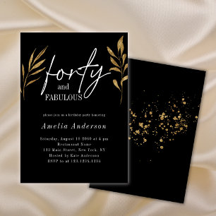 Convites Quarenta e quarenta e a Dourada Festa de aniversár