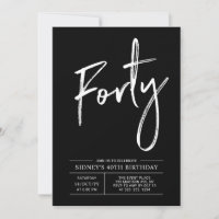 Quarenta | Festa de Aniversário Preto e Branco Mod