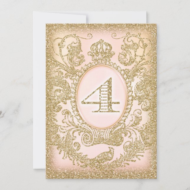 Convites Quarto aniversário de uma vez no tempo Princesa (Frente)