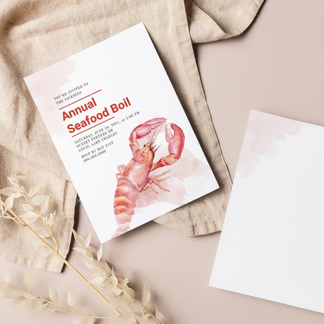 Convites Quarto De Julho De 1990, Lavagem De Lagosta De Aqu (Annual Seafood Family Summer Lobster Boil Invitation)