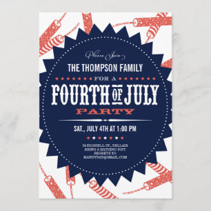 Convites Quarto dos fogos-de-artifício da liberdade de