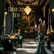 Quarto Fabuloso Art déco Mulher Étnica Verde Doura