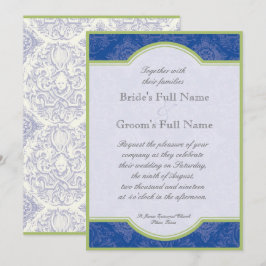 Convites Quatrefoil Azul Azul - Casamento