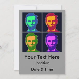 Convites Quatro Abraham Lincolns Pop Art