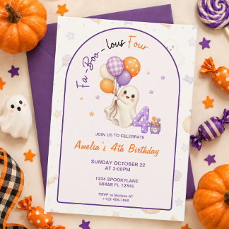 Convites Quatro Aniversário Fa-Boo-Lous de Halloween