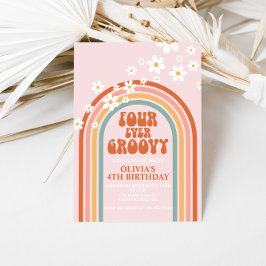 Convites Quatro anos de margarida de Groovy no arco-íris 4º