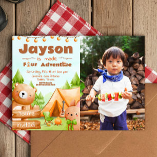 Convites Quatro aventuras - Camping com imagem