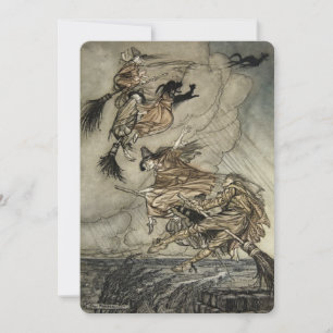 Convites Quatro Bruxas "Pela Chaminé" por Arthur Rackam