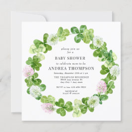 Convites Quatro Folheto Folha | Folhas de Shamrock | CHÁ DE