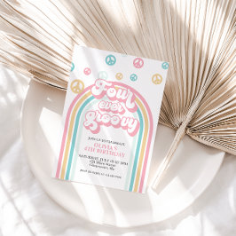 Convites Quatro Groovy para Sempre Aniversário de 4 anos co