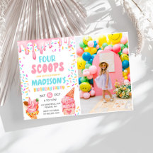 Quatro Meninas Scoops Sorvete 4º Aniversário