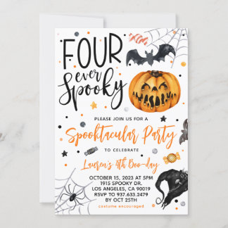 Convites Quatro Noivado de Halloween Spooky