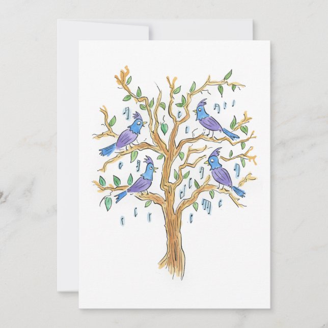 Convites Quatro Pássaros Cantores (Frente)