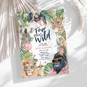 Convites Quatro Selvagens para Sempre Aniversário de 4 anos