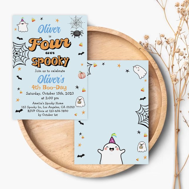 Convites Quatro Sempre Louco Garoto de Halloween 4º Anivers (Criador carregado)