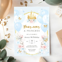 Convites Quatro Sempre Uma Princesa Tema Menina 4º Aniversá