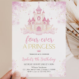 Convites Quatro vezes uma Princesa 4º Aniversário