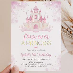 Convites Quatro vezes uma Princesa 4º Aniversário