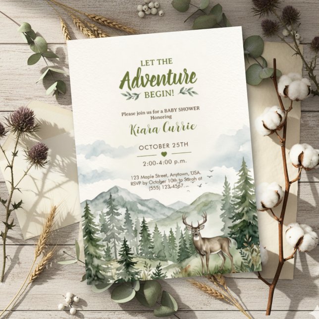 Convites Que a Aventura Comece Montanha Florestal  (Criador carregado)