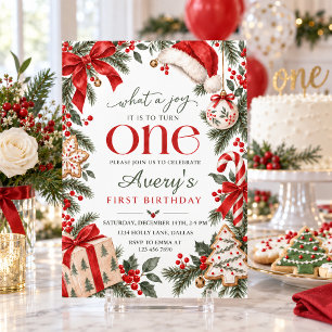 Convites Que Alegria Primeiro Aniversário de Natal
