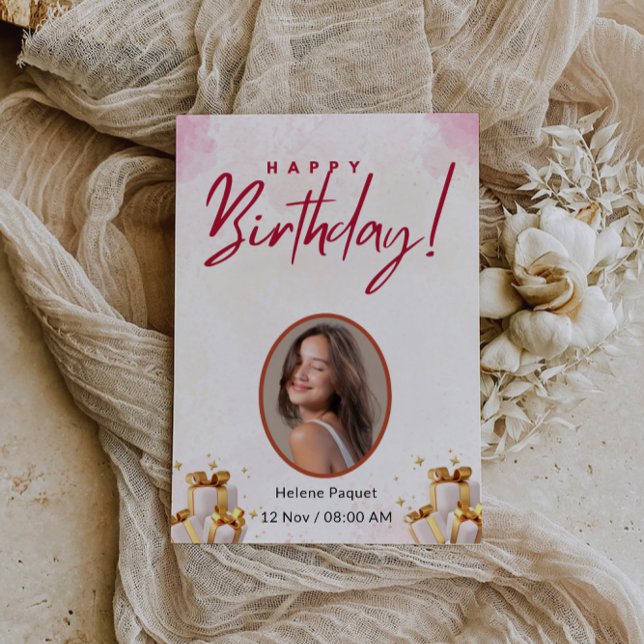 Convites Que as velas do seu bolo brilhem muito (May the candles on your cake shine bright invitation)