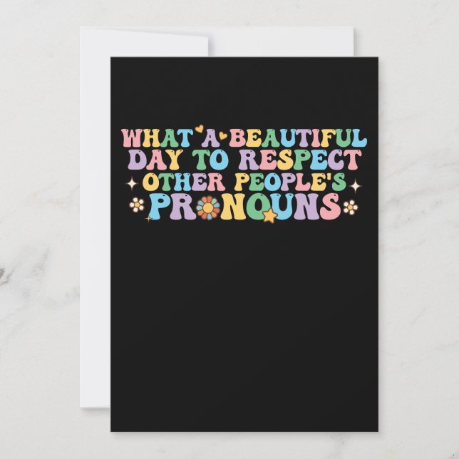 Convites Que belo dia para respeitar outras PessoasPro (Frente)