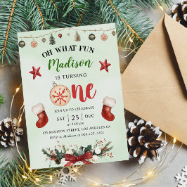 Convites Que bom Natal Primeira Festa de aniversário de inv