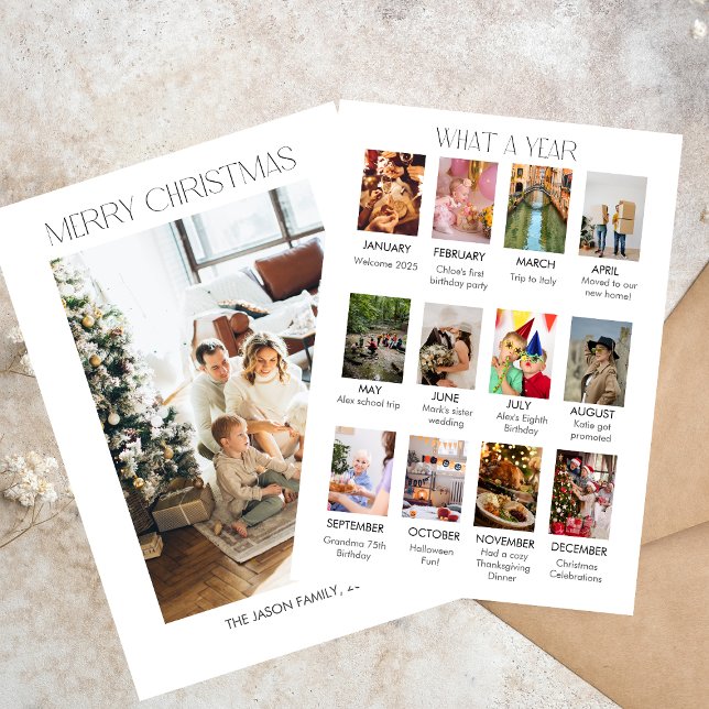 Convites Que carta de Natal de colagem de fotos da família  (Criador carregado)