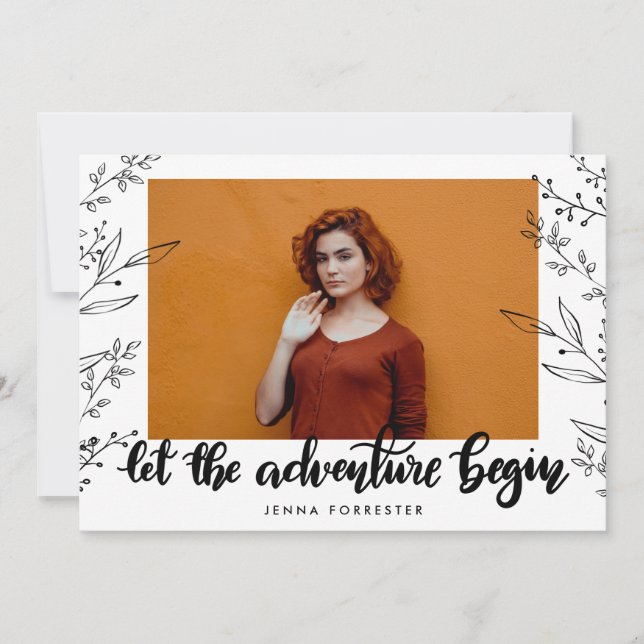 Convites Que Comece A Aventura | Folhas de formando (Frente)