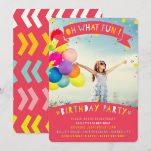Convites Que Diversão Festa de Aniversário da Menina com Co