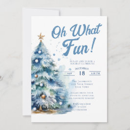 Convites Que Diversão Festa de Natal com Aquarela