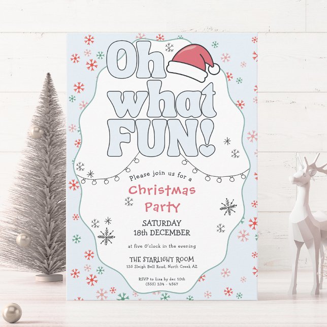 Convites Que Diversão Festa de Natal Retro  (Criador carregado)