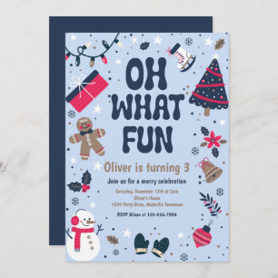 Convites Que Divertido   Festa de aniversário de inverno de