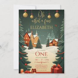 Convites Que divertido Natal primeiro aniversario