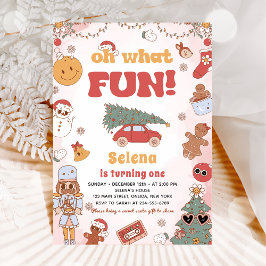 Convites Que Festa de aniversário de Natal divertido Hippie