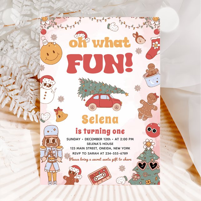 Convites Que Festa de aniversário de Natal divertido Hippie (Criador carregado)