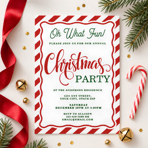 Convites Que Festa de Natal Divertida e Listrada