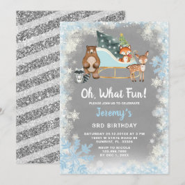 Convites Que Floresta De Neve Muito Divertida Snowflakes Sl