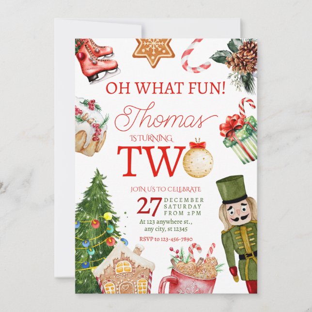 Convites Que Natal Divertido, Natal Secundário (Frente)