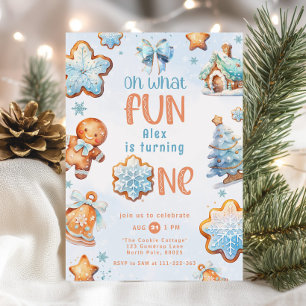 Convites Que primeiro aniversario de Natal do garoto Azul