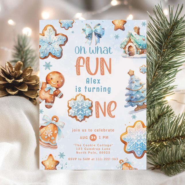 Convites Que primeiro aniversario de Natal do garoto Azul (Criador carregado)